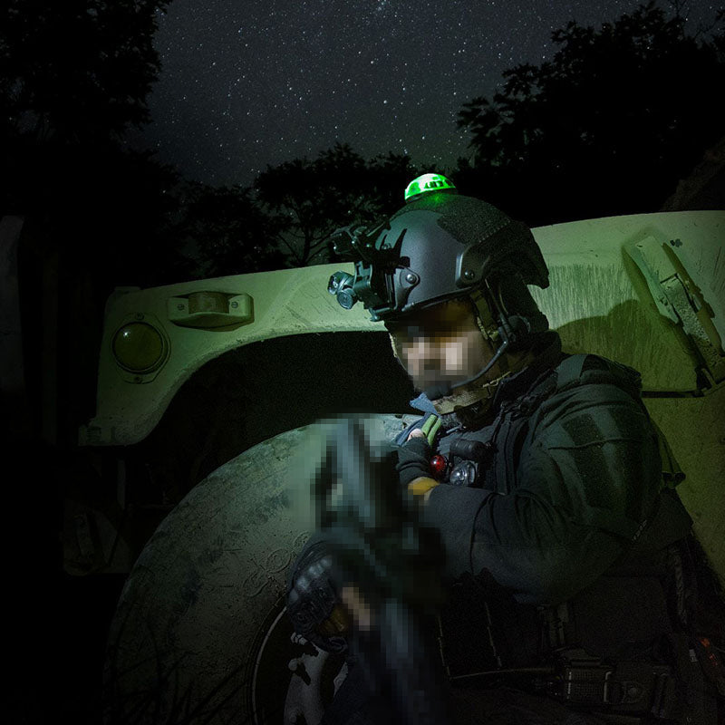 Hunting Airsoft Fishing Tactical Helmet Light - Red/Green/Blue/White/IR LED Strobe Signal Headlamp