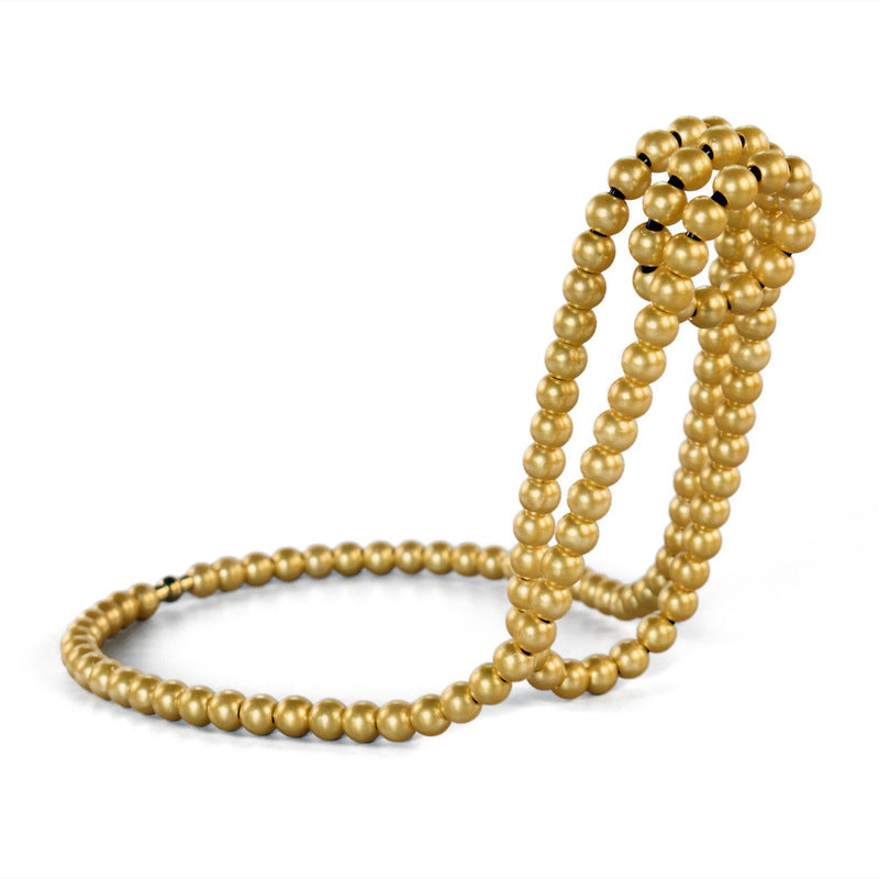 Metal Wine Rack with Pearl Necklace Design, Creative Magic Floating Wine Bottle Holder, Home Desktop Decor Display Stand