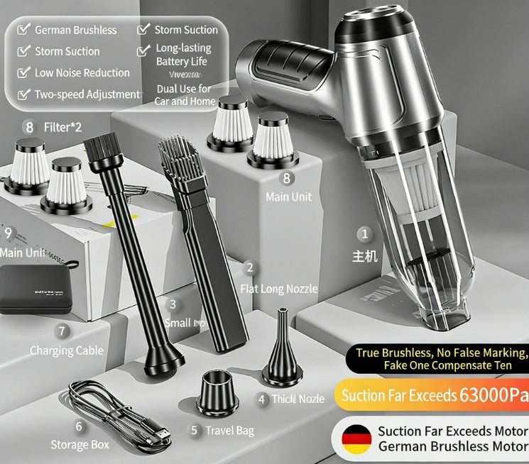 Portable Wireless Car Vacuum Cleaner High Power, Strong Suction, Handheld Mini for Car and Home Use