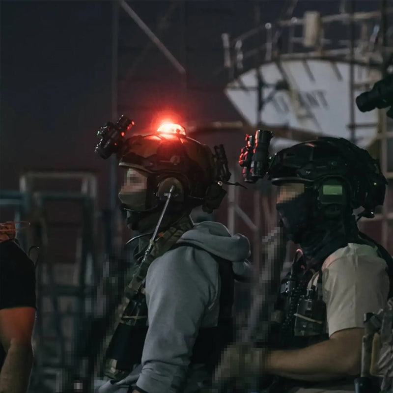 Hunting Airsoft Fishing Tactical Helmet Light - Red/Green/Blue/White/IR LED Strobe Signal Headlamp