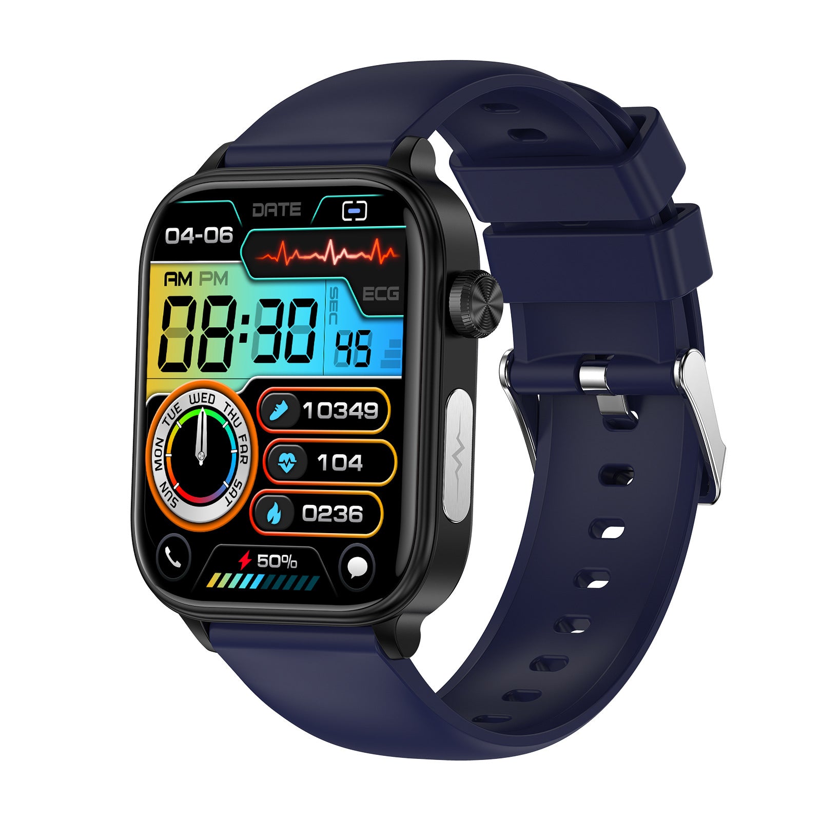 ET570 Smart Watch with Bluetooth Call, ECG Function, Non-invasive Blood Glucose, and True Blood Oxygen Monitoring